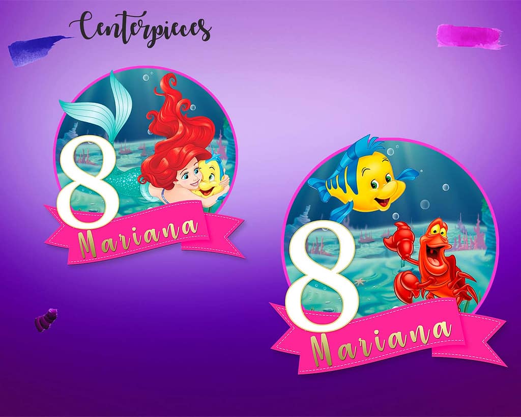 The Little Mermaid Party Centerpieces | Instant download design