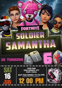 Fortnite Birthday Party Invitation 2 | Fantastic Invite