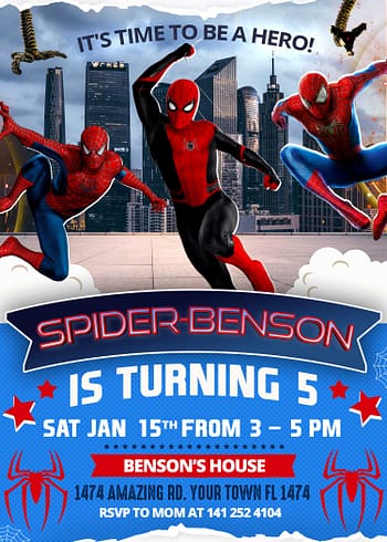 Spiderman Miles Morales Birthday Invitation | Incredible Invite