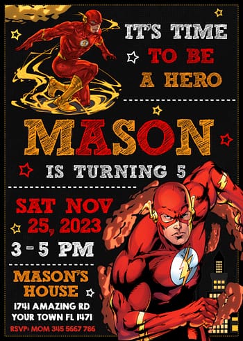 The Flash Birthday Invite | Awesome Invite
