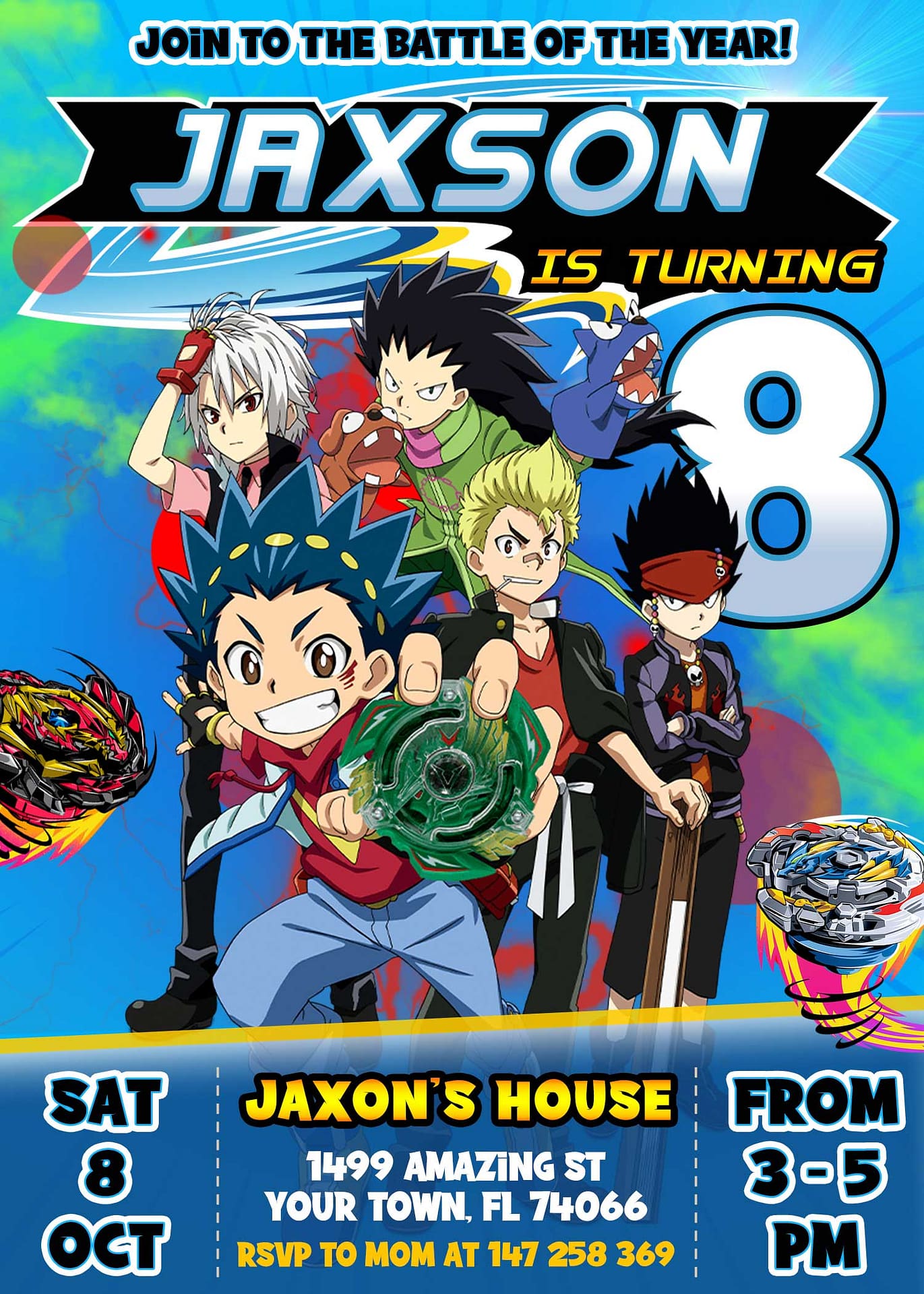 Beyblade Birthday Invitation | Awesome Invite